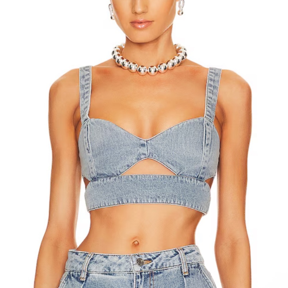 AFRM Lavera Top in Lancer Wash Size XXS